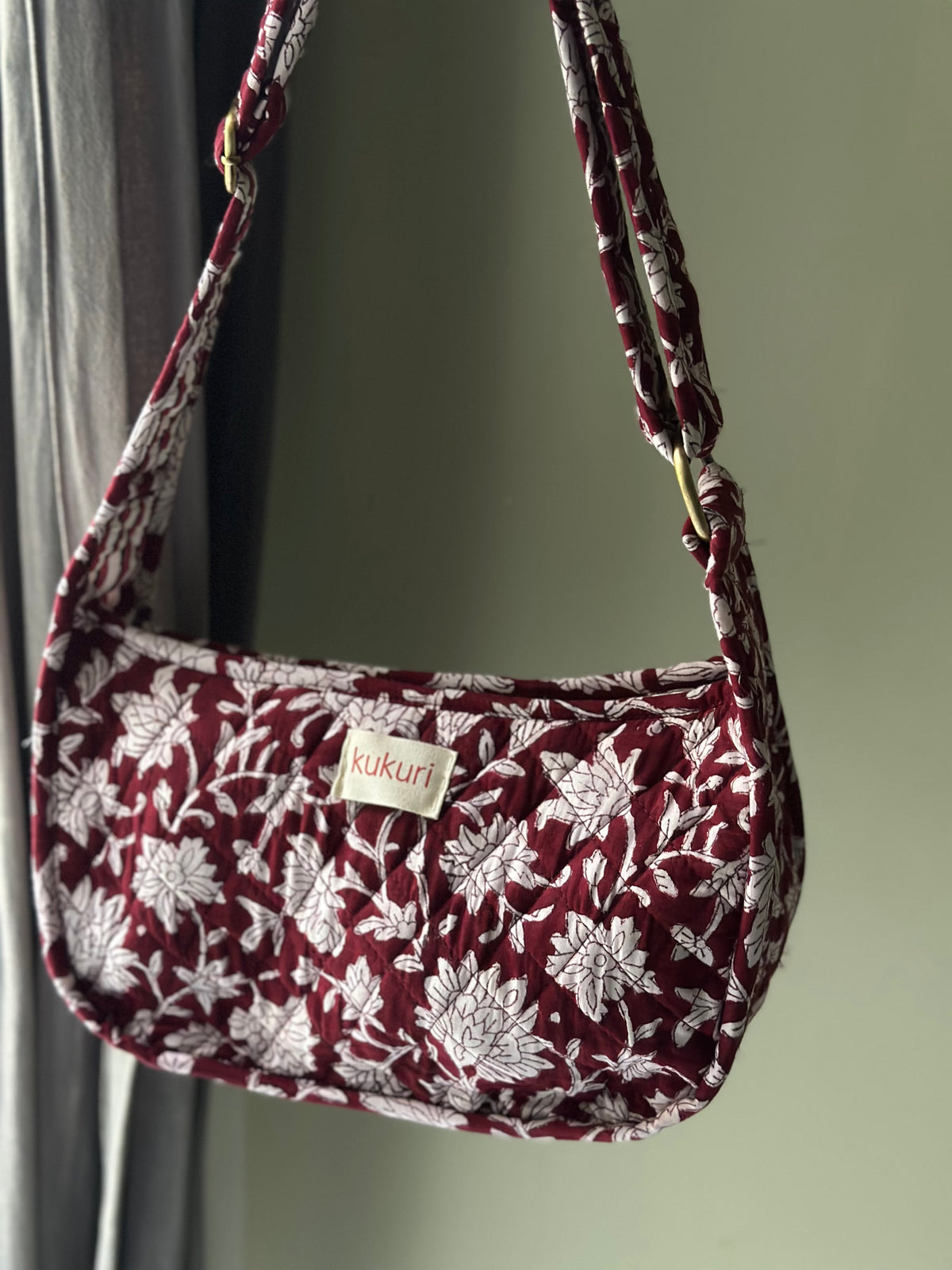 Maroon Floral Handbag