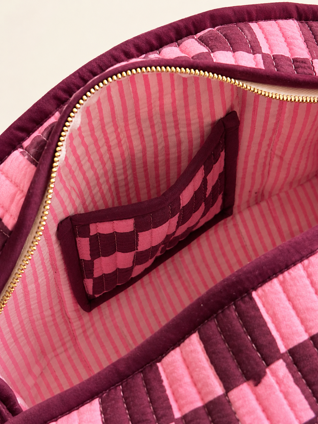 Cherry Check Midi Tote