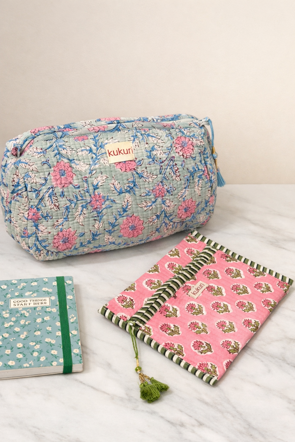 Floral Large pouch and Envelope pouch Combo