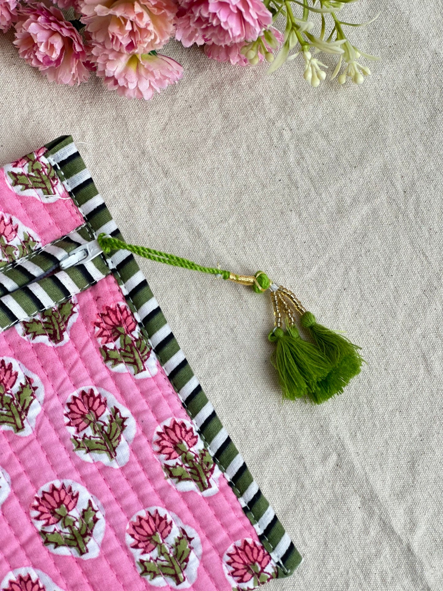 Pink floral envelope pouch