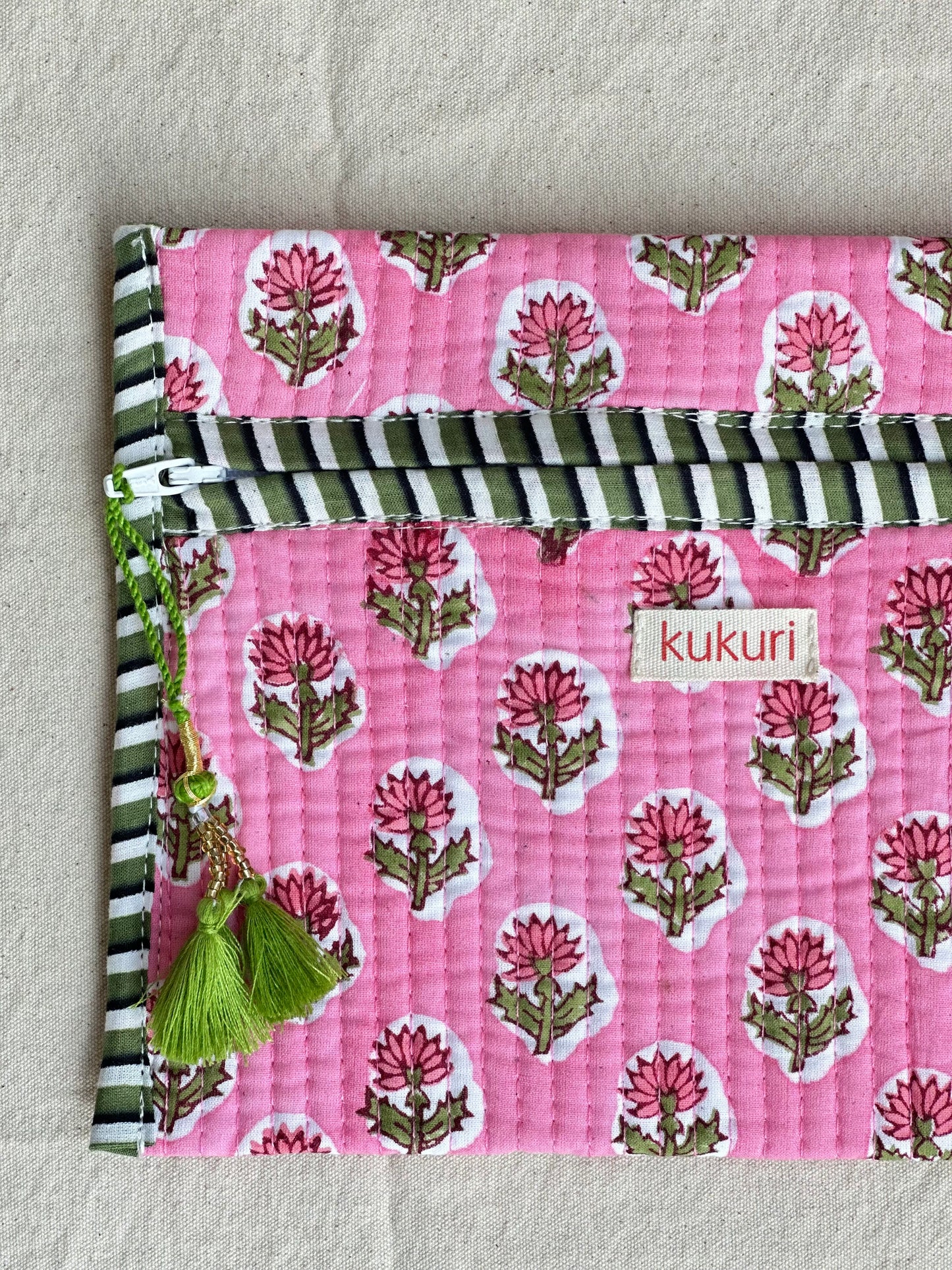 Pink floral envelope pouch