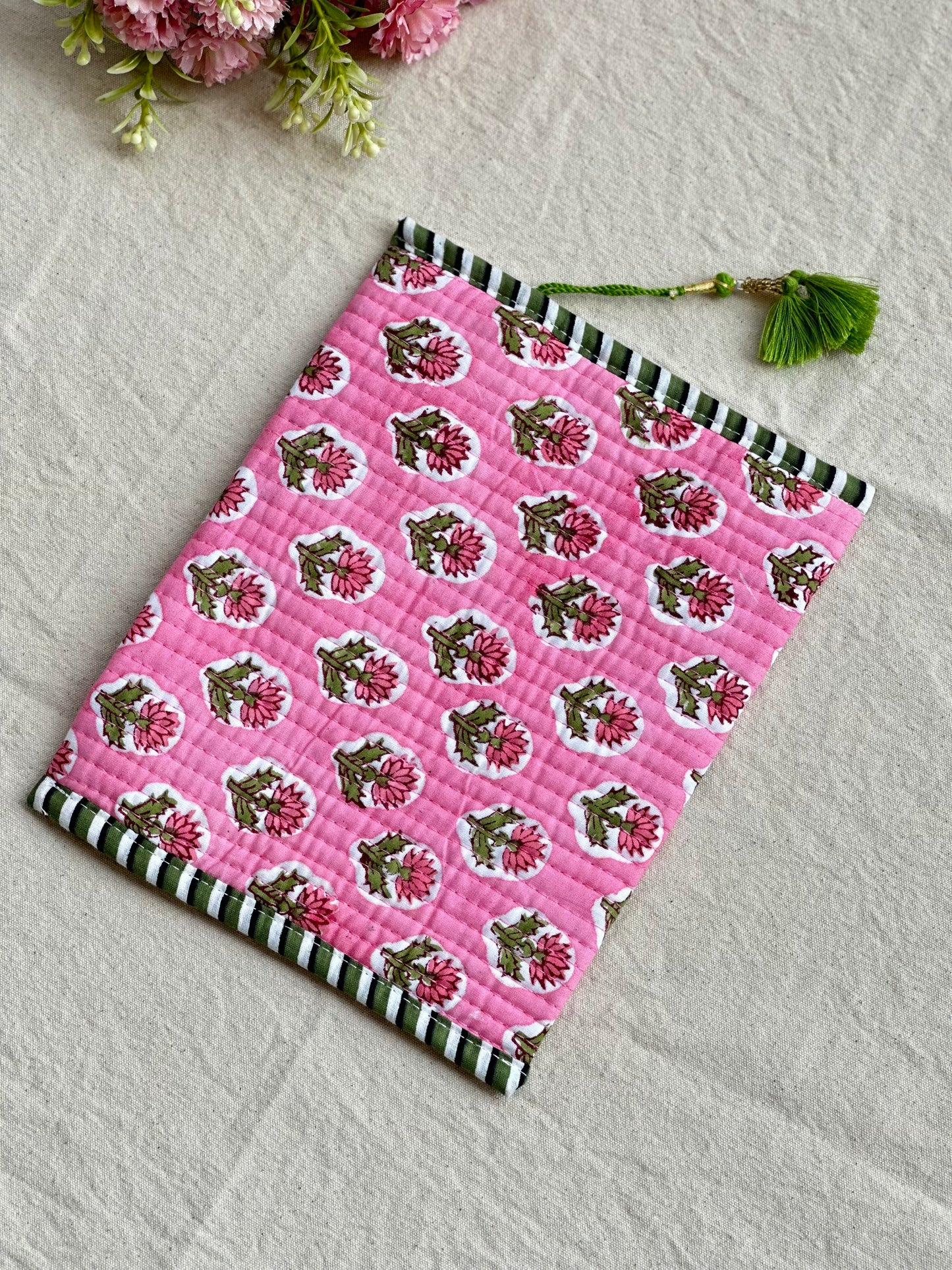 Pink floral envelope pouch