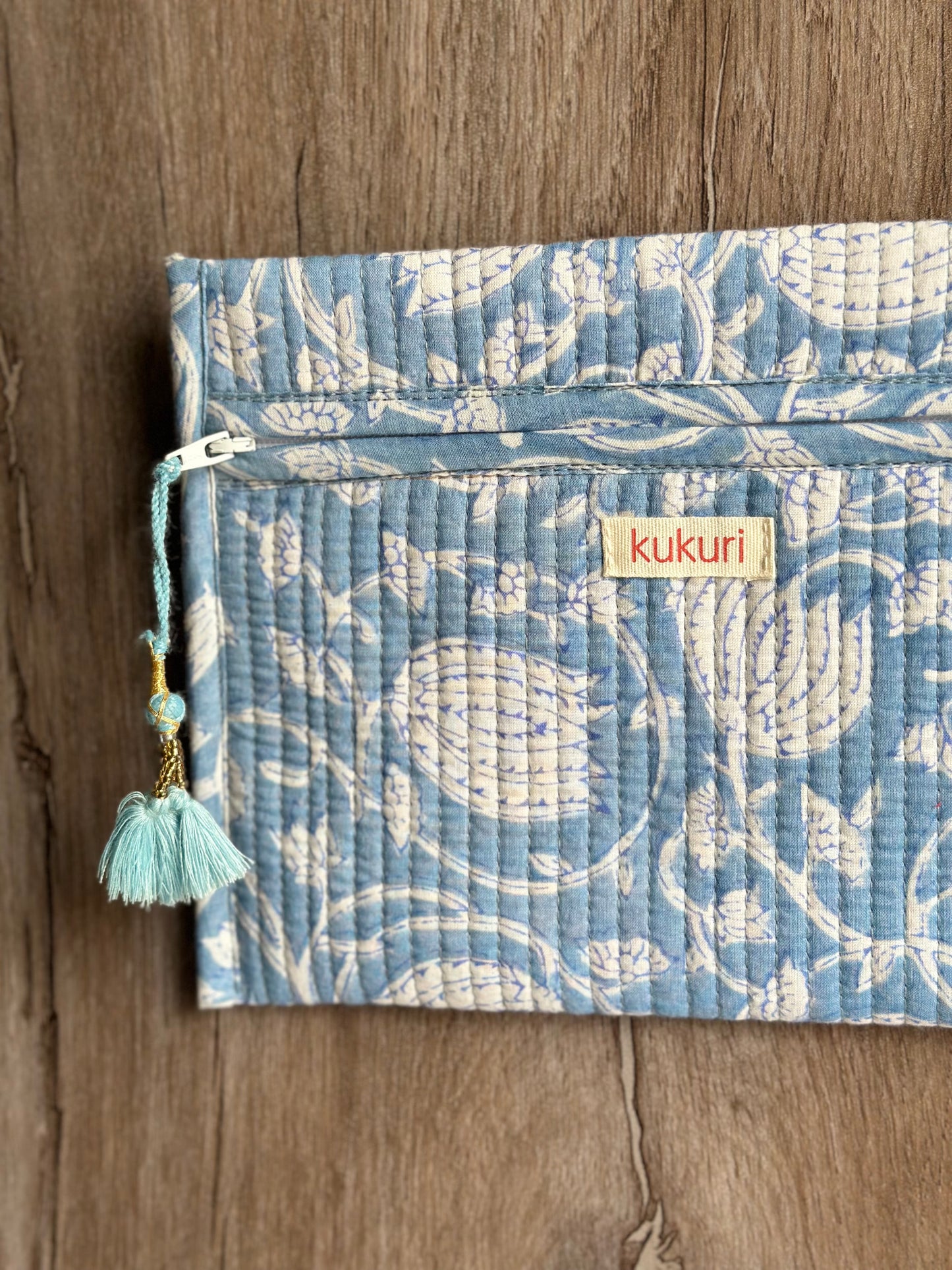 Blue floral envelope pouch