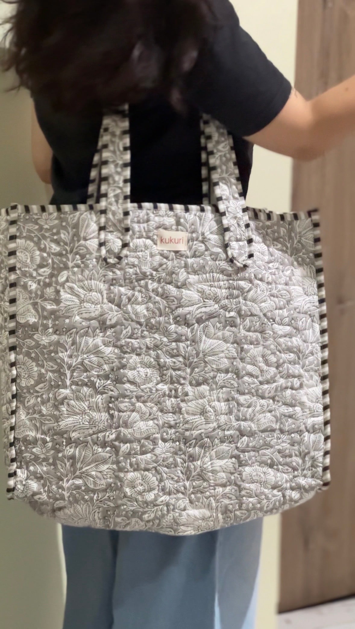 Ash Floral Tote Bag