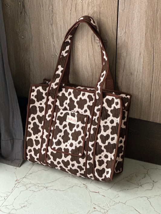 Cow print Large Tote bag