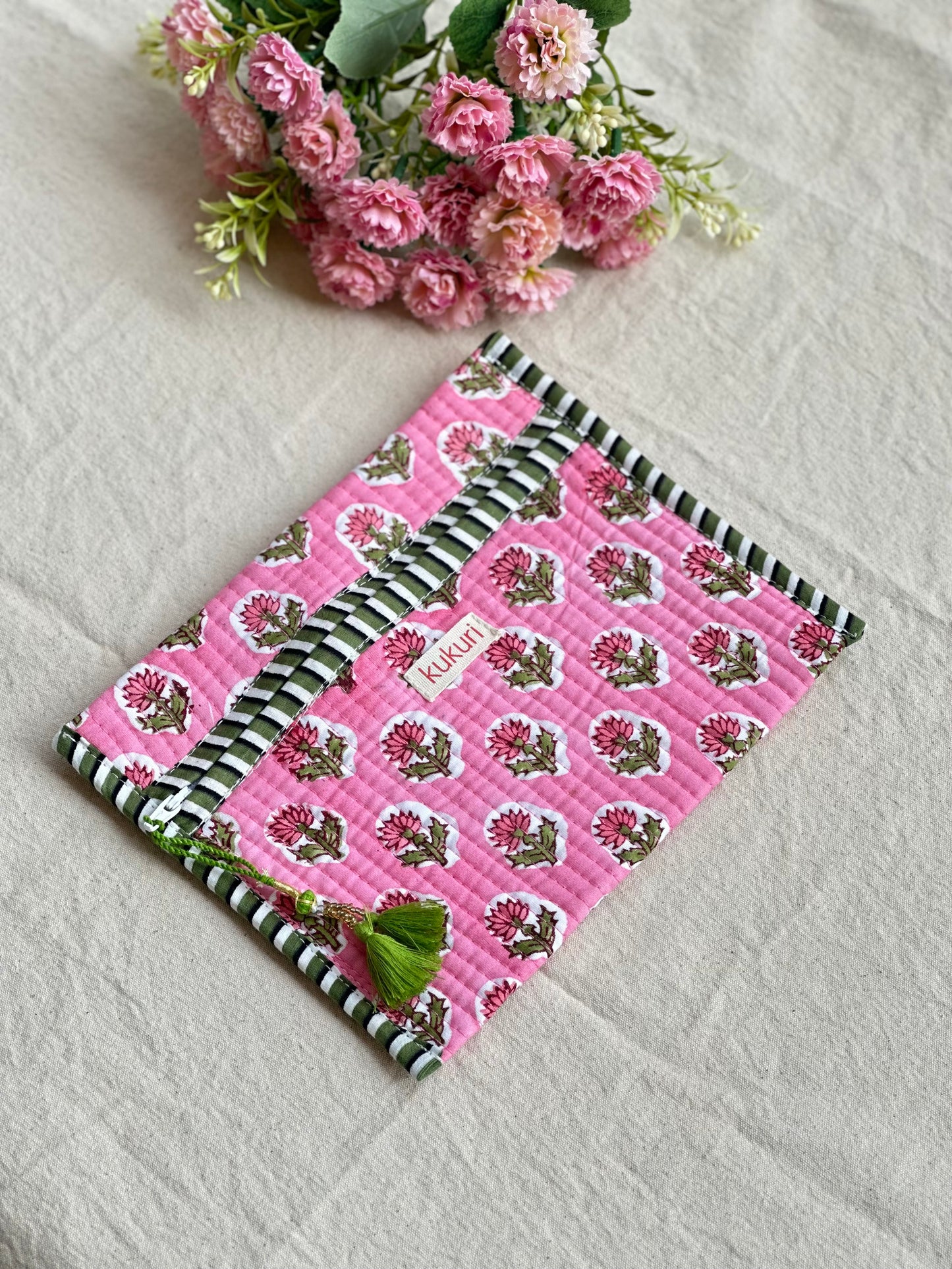 Pink floral envelope pouch