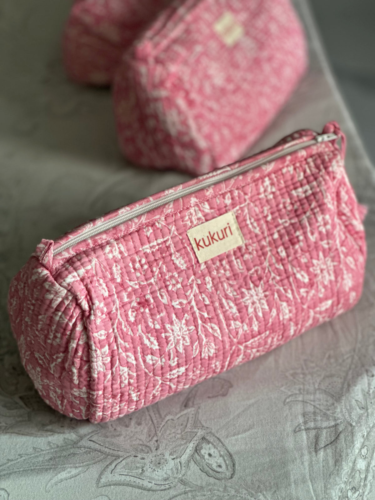 Pink Floral Large Pouch