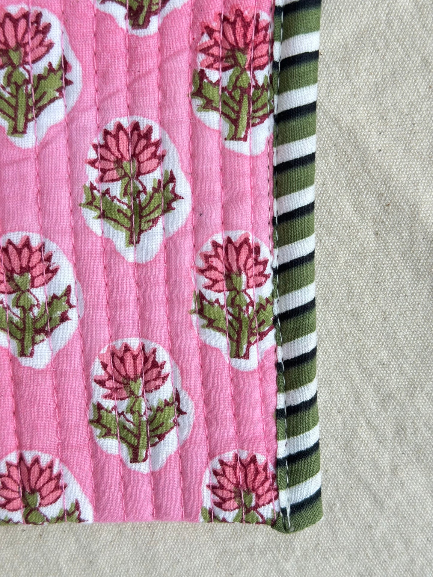Pink floral envelope pouch