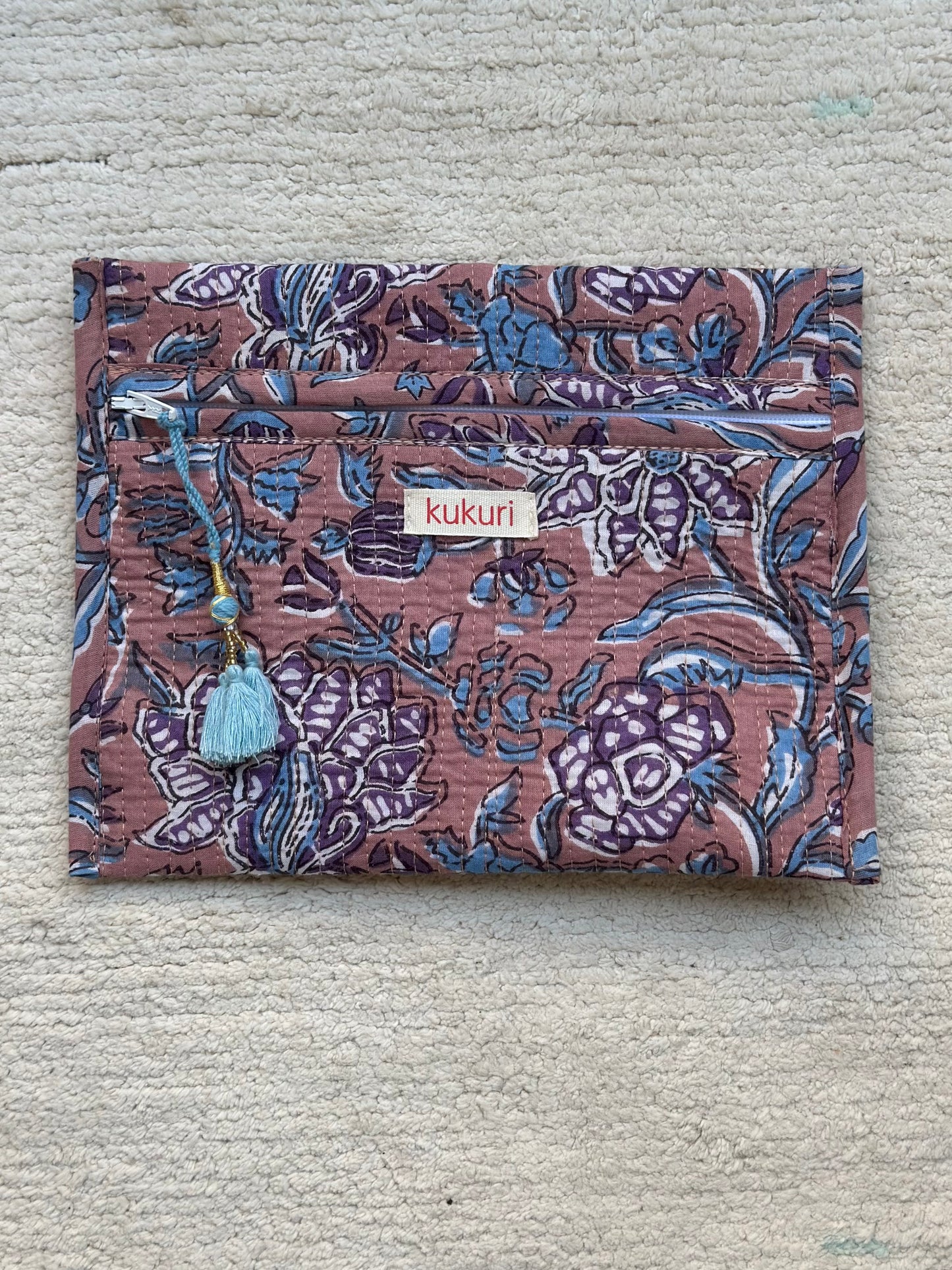 Brown floral envelope pouch