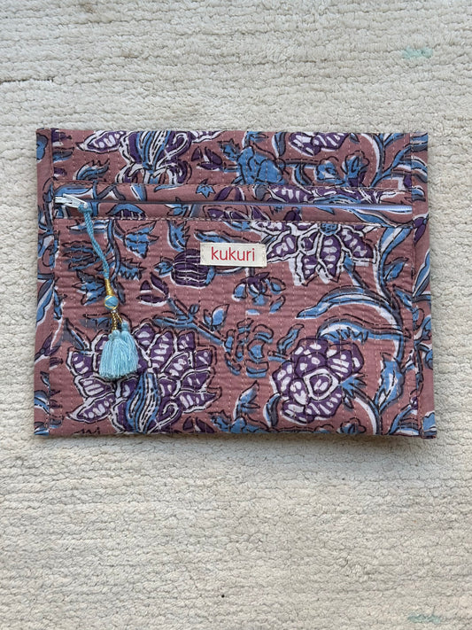 Brown floral envelope pouch