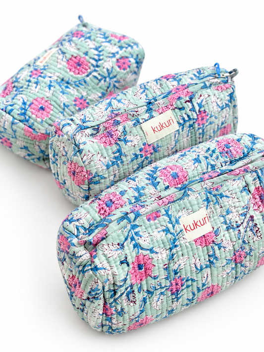 Mint Blossom Pouches (Set of 3)