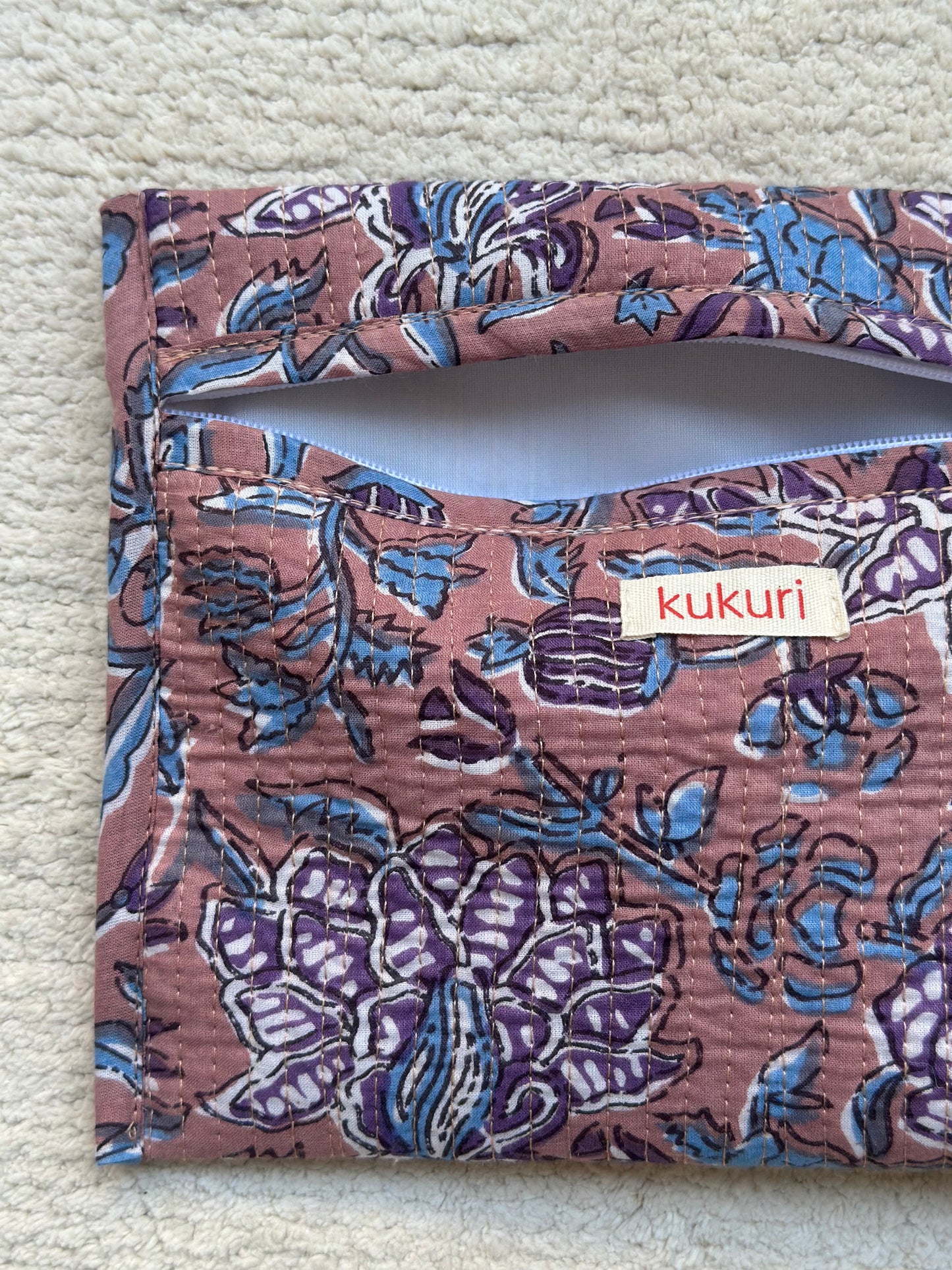 Brown floral envelope pouch