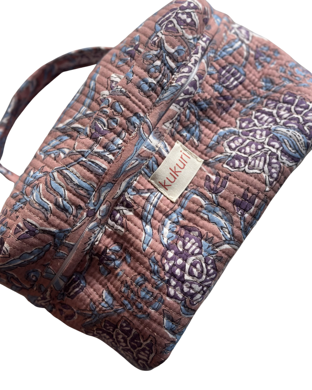 Brown Floral Vanity Bag