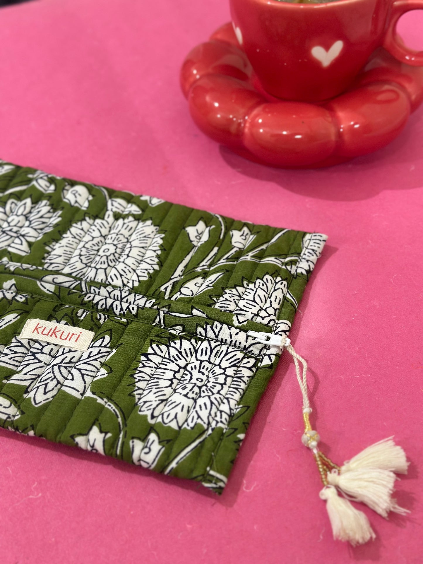 Green envelope pouch