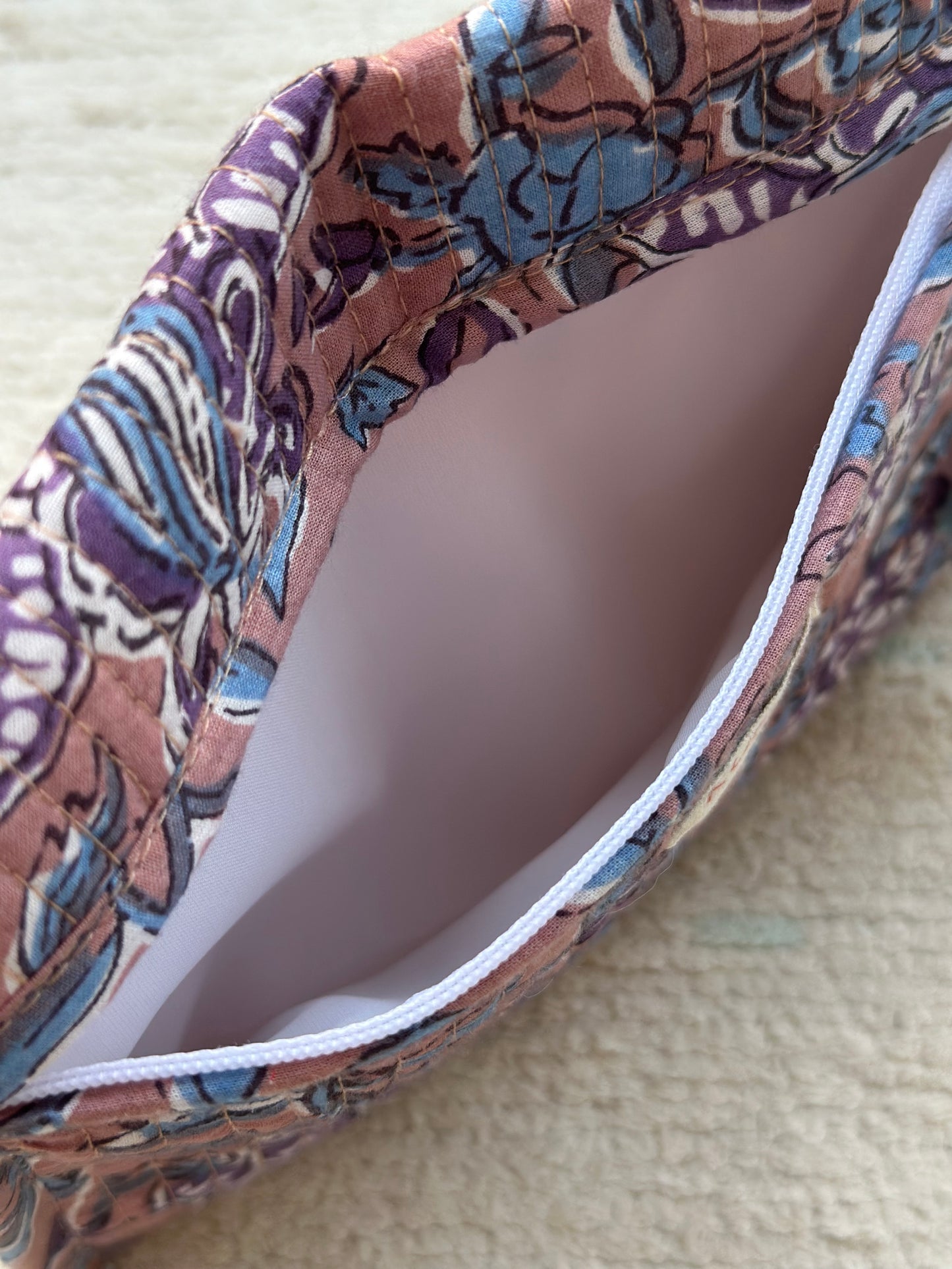 Brown floral envelope pouch