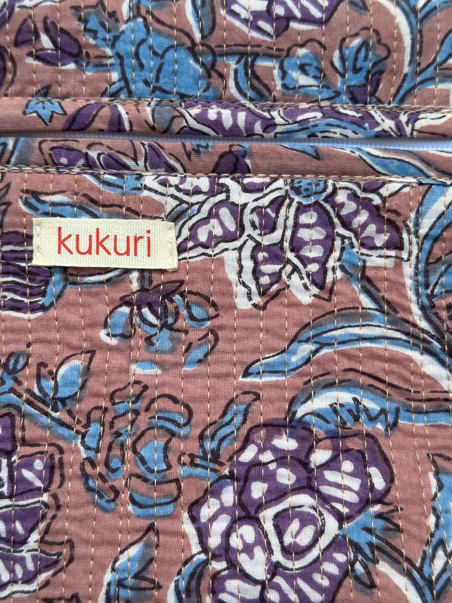 Brown floral envelope pouch