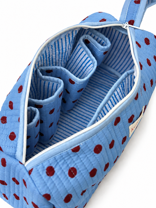 Blue Polka Dyson/ Hair tool bag
