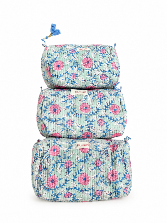Mint Blossom Pouches (Set of 3)