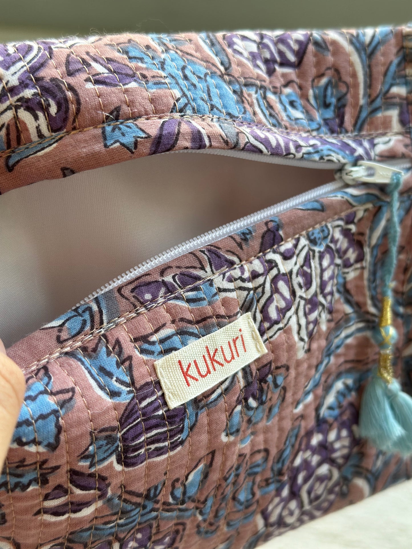 Brown floral envelope pouch