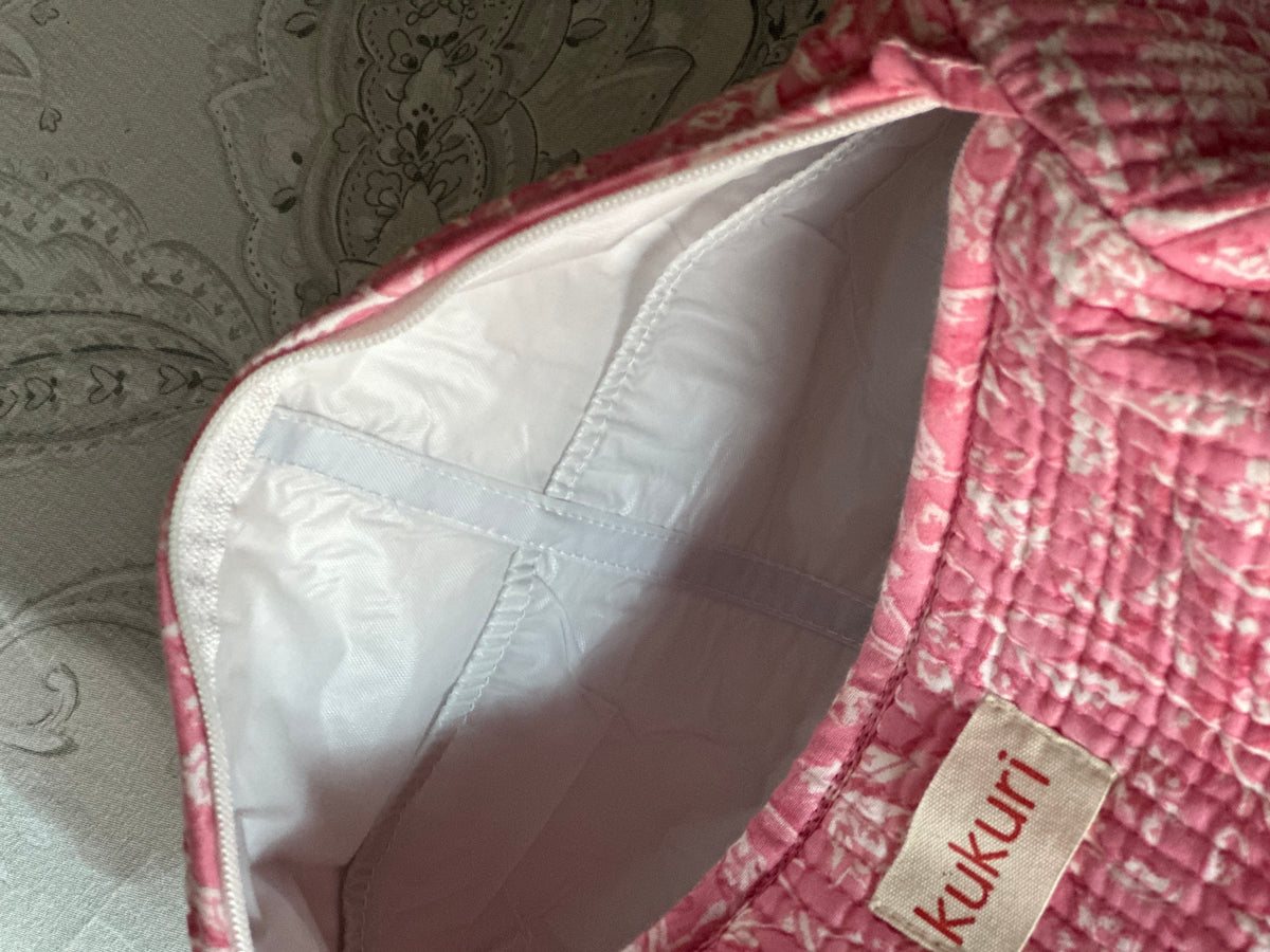Pink Floral Medium Pouch