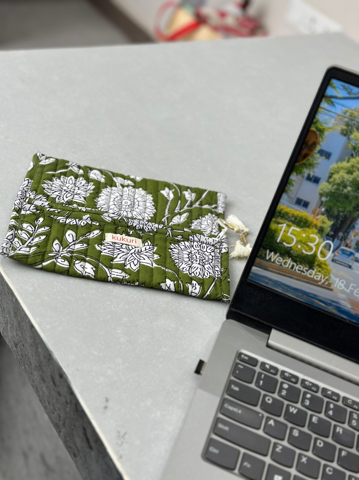 Green envelope pouch