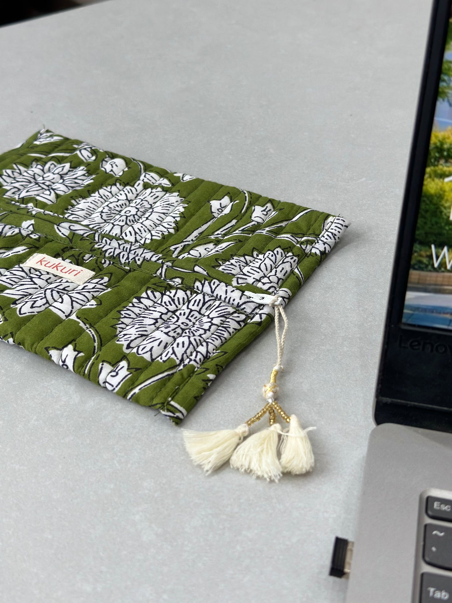 Green envelope pouch
