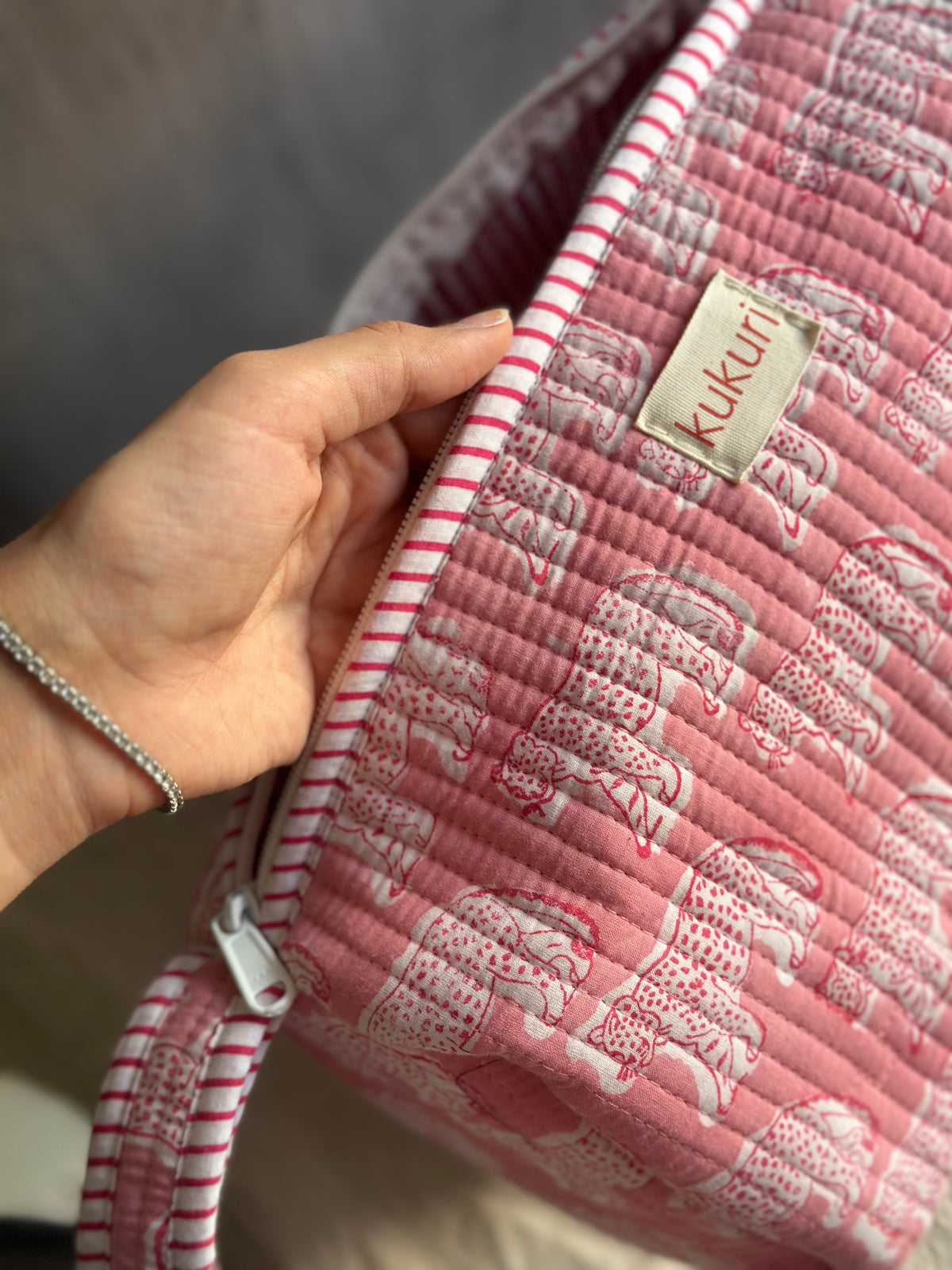 Baby Pink Leopard Dyson/Hair tool bag