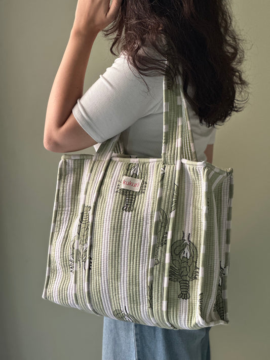 Sage Lobster Tote Bag
