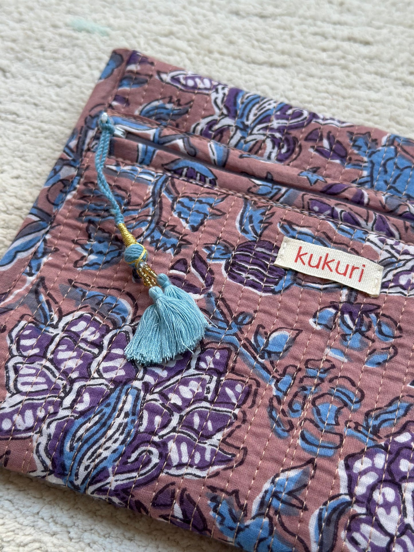 Brown floral envelope pouch