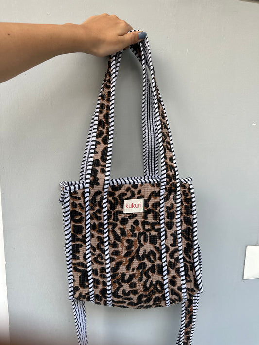 Leopard mini tote bag