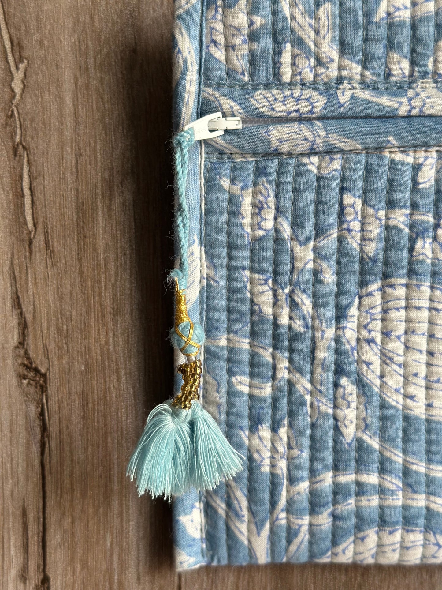 Blue floral envelope pouch