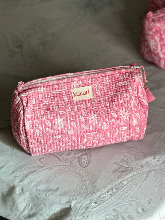 Pink Floral Medium Pouch