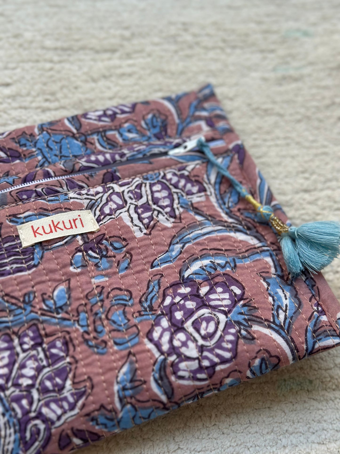 Brown floral envelope pouch
