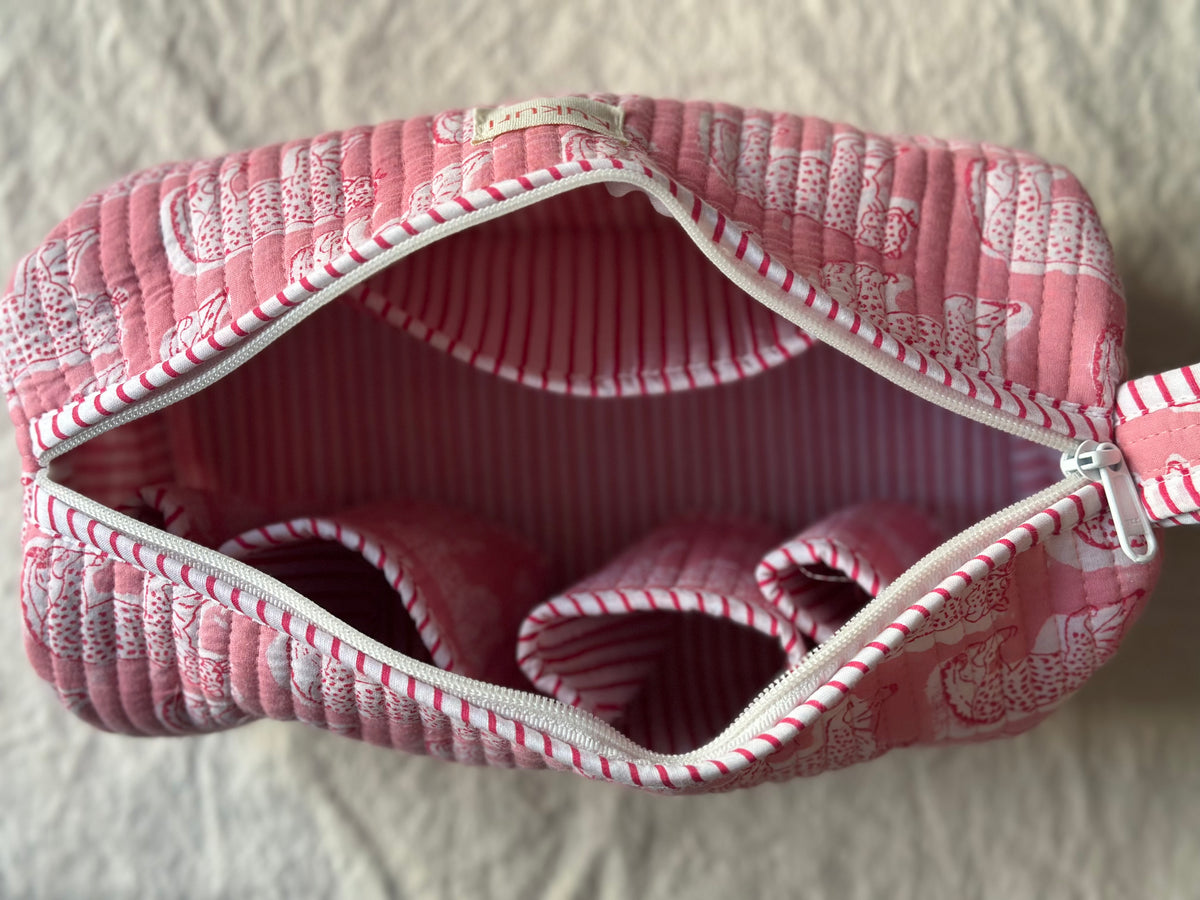 Baby Pink Leopard Dyson/Hair tool bag
