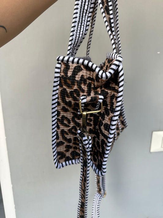Leopard mini tote bag
