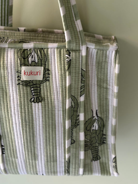 .Sage Lobster Tote Bag