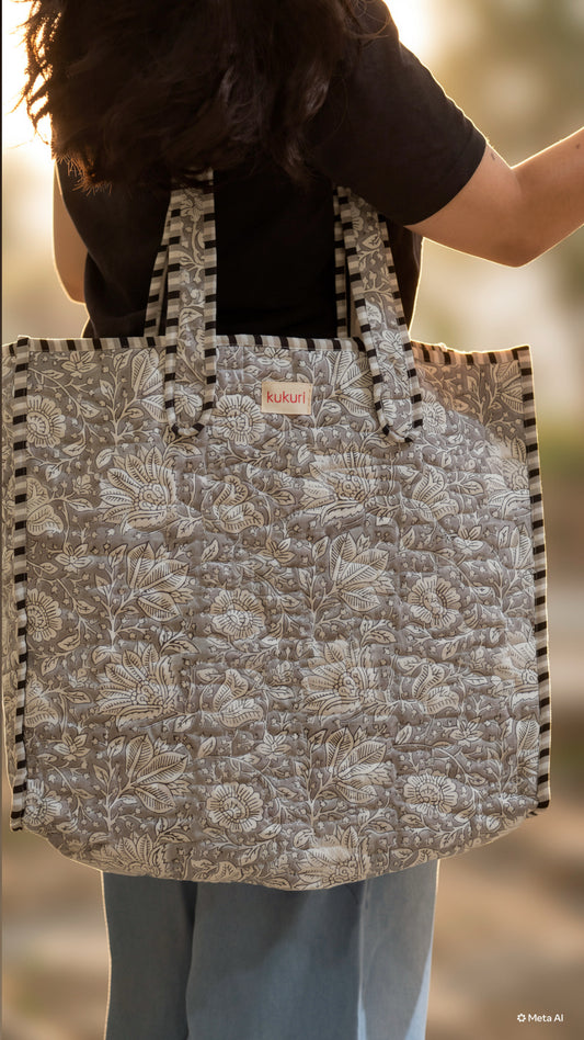 Ash Floral Tote Bag