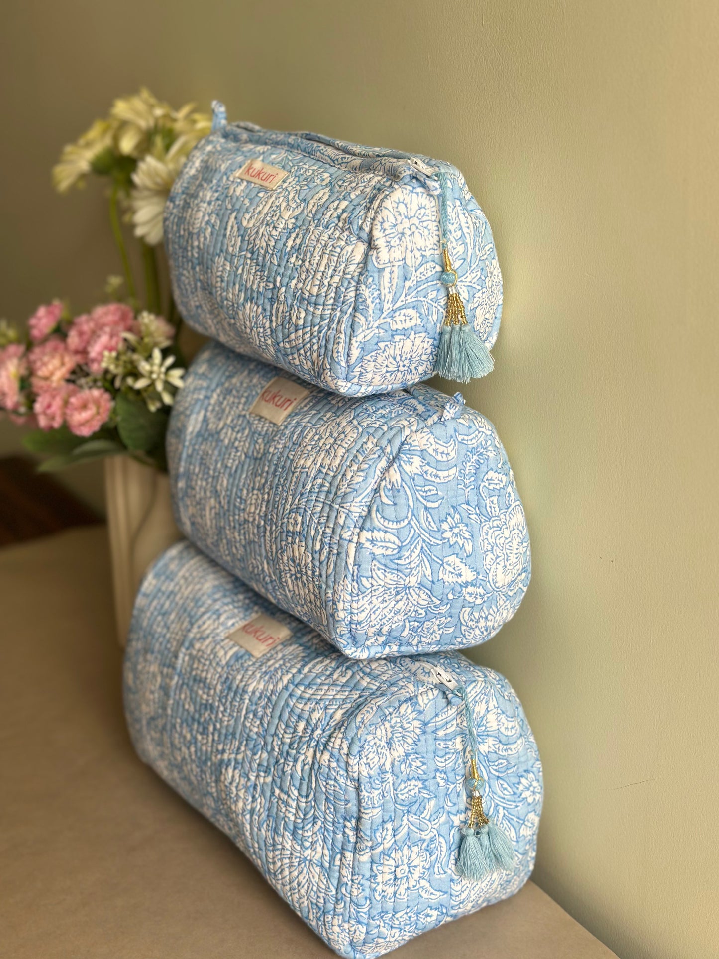 Powder Blue Pouch (Set of 3)
