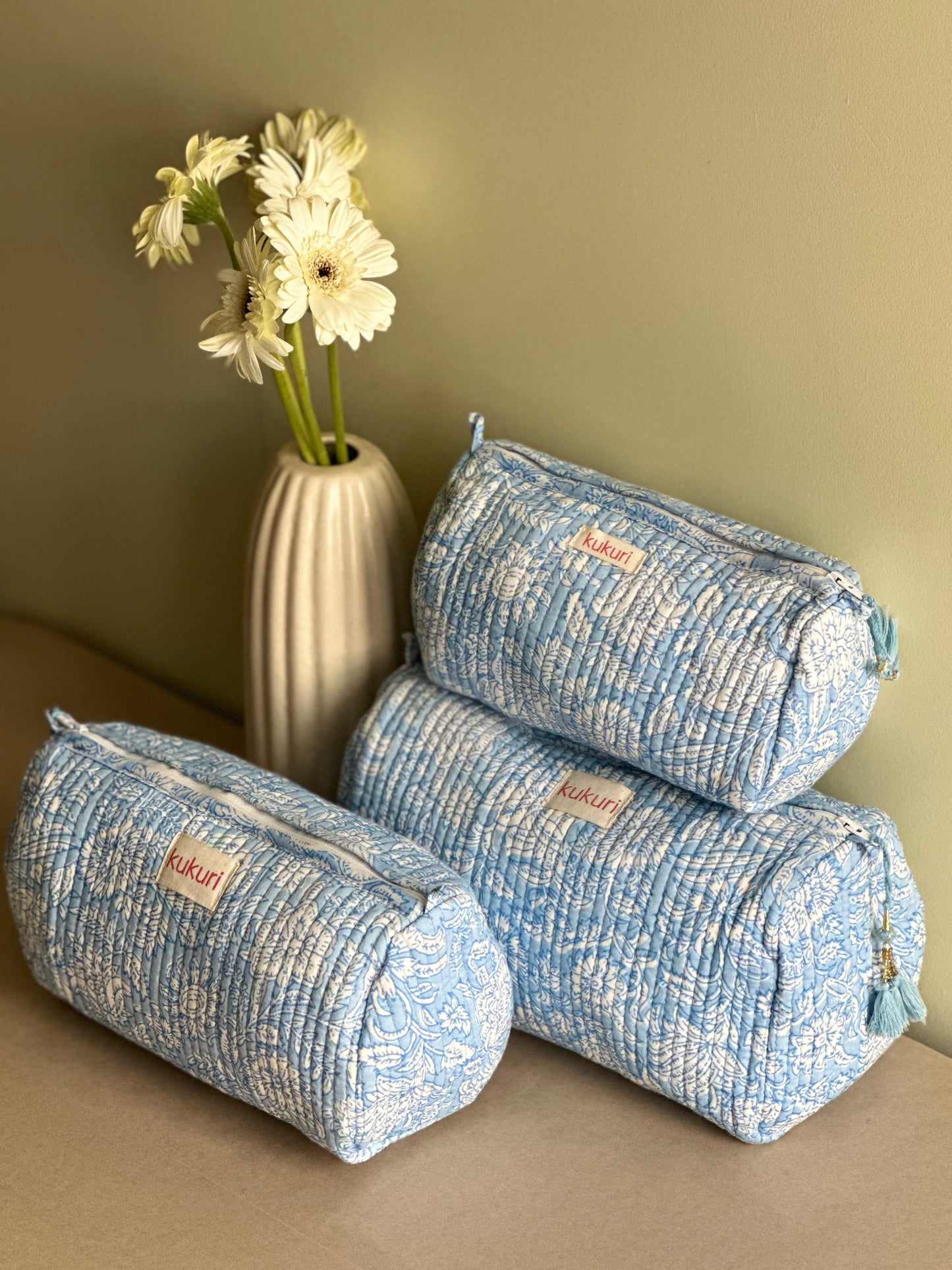 Powder Blue Pouch (Set of 3)