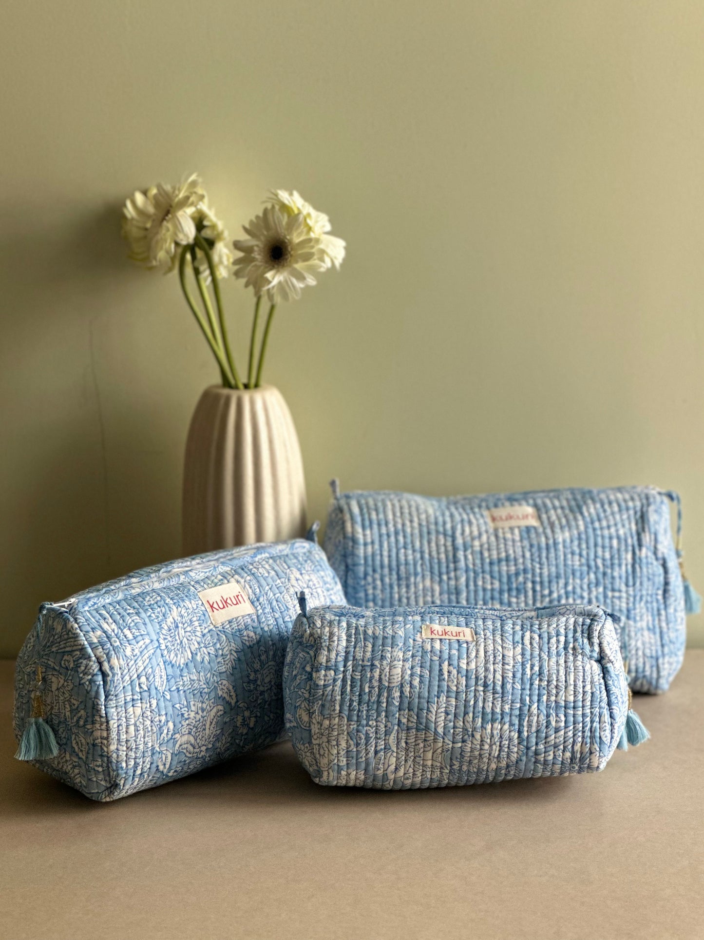Powder Blue Pouch (Set of 3)