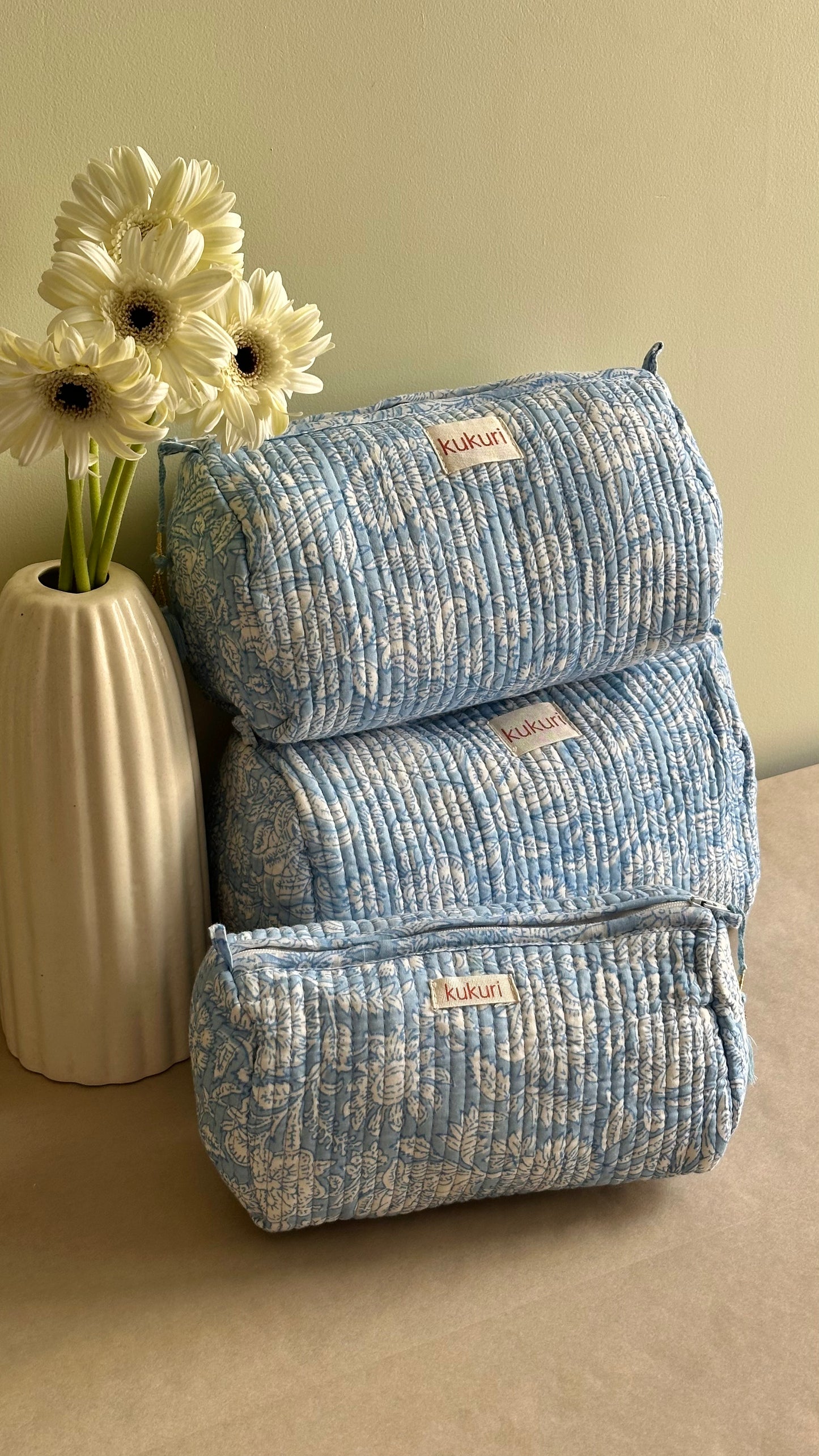 Powder Blue Pouch (Set of 3)