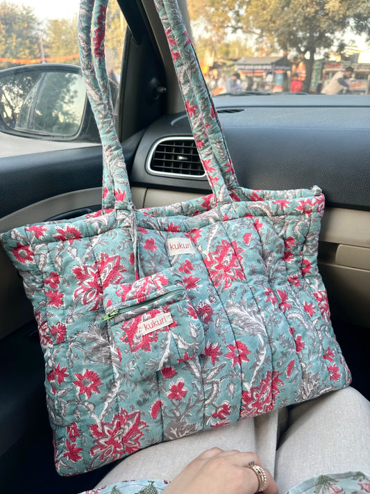 Floral Cotton Tote Bag
