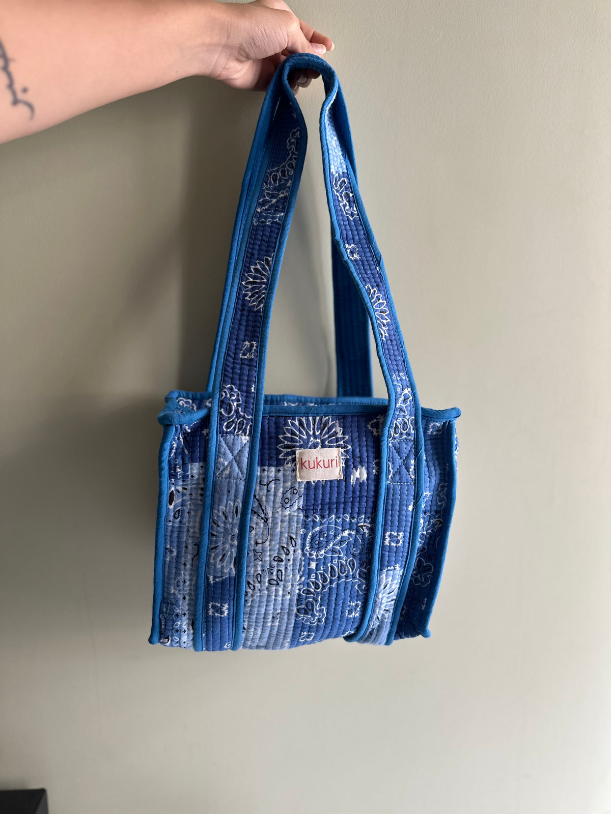 Blue Paisley Mini tote bag